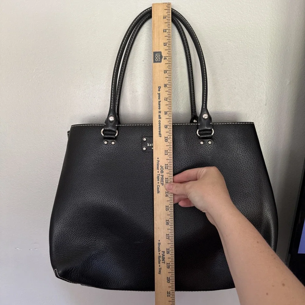 KATE SPADE Wellesley Quinn Black Leather Tote Purse Satchel Large